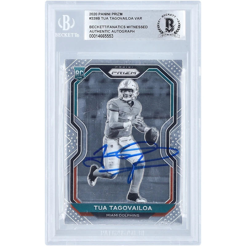 Tua Tagovailoa Miami Dolphins Autographed 2020 Panini Prizm Variation #339 Beckett Fanatics Witnessed Authenticated Rookie Card