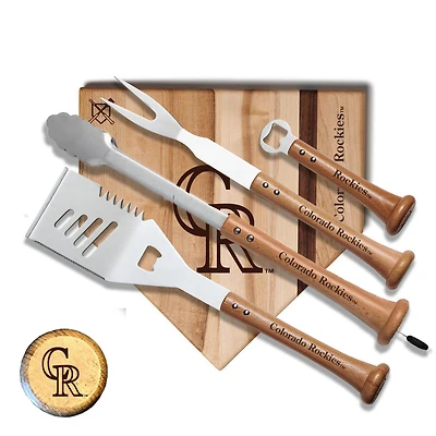 Baseball BBQ Colorado Rockies 12'' Grand Slam Combo Set