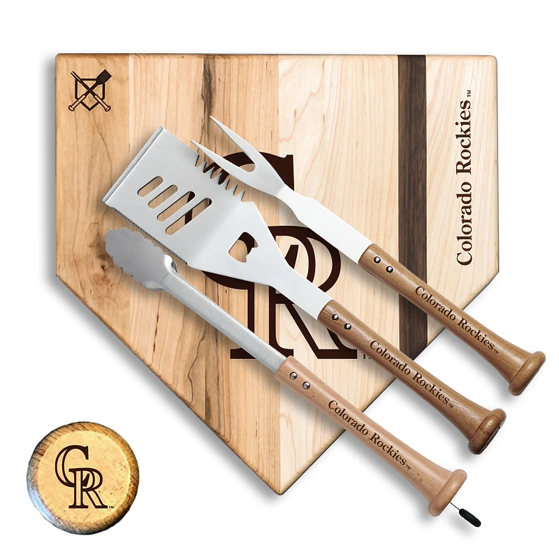 Baseball BBQ Colorado Rockies 12'' Silver Slugger Combo Set