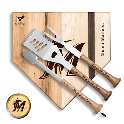 Baseball BBQ Miami Marlins 12'' Silver Slugger Combo Set