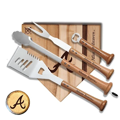 Baseball BBQ Atlanta Braves 17'' Grand Slam Combo Set
