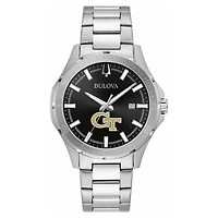 Men's Bulova Black Georgia Tech Yellow Jackets Stainless Steel Classic Sport Watch