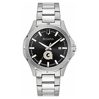 Men's Bulova Black Georgetown Hoyas Stainless Steel Classic Sport Watch