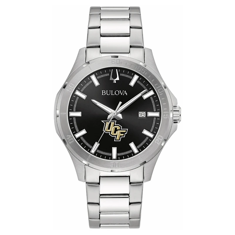 Men's Bulova Black UCF Knights Stainless Steel Classic Sport Watch