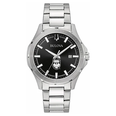 Men's Bulova Black UChicago Maroons Stainless Steel Classic Sport Watch