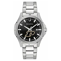 Men's Bulova Black Purdue Boilermakers Stainless Steel Classic Sport Watch