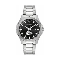 Men's Bulova Black Montana Grizzlies Stainless Steel Classic Sport Watch