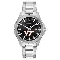 Men's Bulova Black Virginia Tech Hokies Stainless Steel Classic Sport Watch