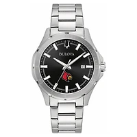 Men's Bulova Black Louisville Cardinals Stainless Steel Classic Sport Watch