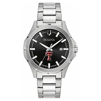 Men's Bulova Black Texas Tech Red Raiders Stainless Steel Classic Sport Watch