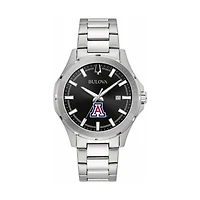 Men's Bulova Black Arizona Wildcats Stainless Steel Classic Sport Watch