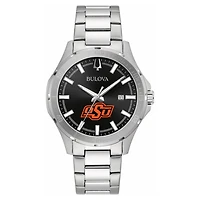 Men's Bulova Black Oklahoma State Cowboys Stainless Steel Classic Sport Watch