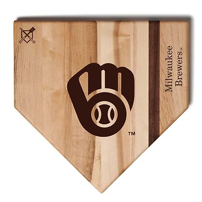 Baseball BBQ Milwaukee Brewers 12'' x 12'' Home Plate Cutting Board