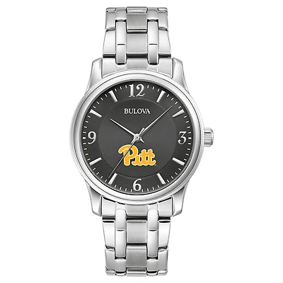 Men's Bulova Black Pitt Panthers Stainless Steel Corporate Collection Watch