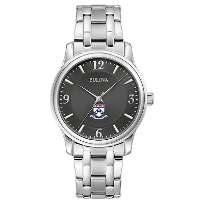 Men's Bulova Black Pennsylvania Quakers Stainless Steel Corporate Collection Watch