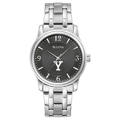 Men's Bulova Black Yale Bulldogs Stainless Steel Corporate Collection Watch