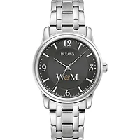 Men's Bulova Black William & Mary Tribe Stainless Steel Corporate Collection Watch
