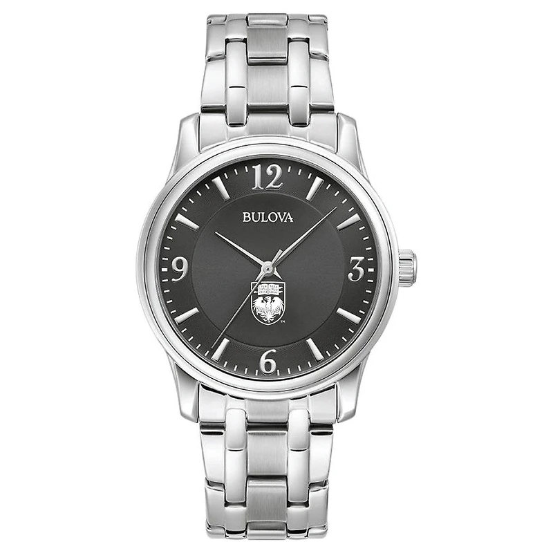 Men's Bulova Black UChicago Maroons Stainless Steel Corporate Collection Watch