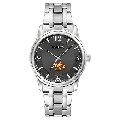 Men's Bulova Black Iowa State Cyclones Stainless Steel Corporate Collection Watch