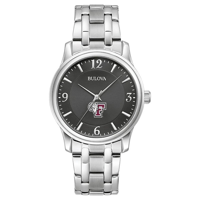 Men's Bulova Black Fordham Rams Stainless Steel Corporate Collection Watch