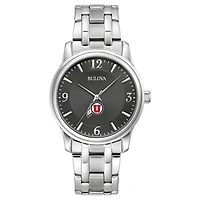 Men's Bulova Black Utah Utes Stainless Steel Corporate Collection Watch