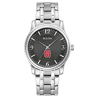 Men's Bulova Black NC State Wolfpack Stainless Steel Corporate Collection Watch