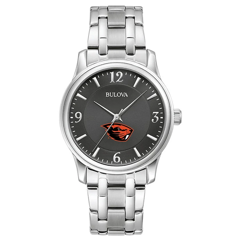 Men's Bulova Black Oregon State Beavers Stainless Steel Corporate Collection Watch