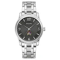 Men's Bulova Black ECU Pirates Stainless Steel Corporate Collection Watch