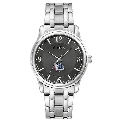 Men's Bulova Black Gonzaga Bulldogs Stainless Steel Corporate Collection Watch