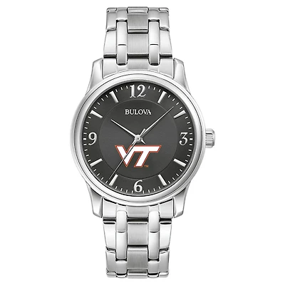 Men's Bulova Black Virginia Tech Hokies Stainless Steel Corporate Collection Watch