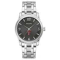 Men's Bulova Black Texas Tech Red Raiders Stainless Steel Corporate Collection Watch