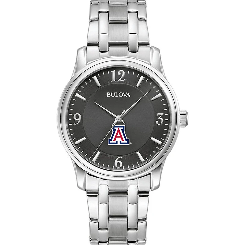 Men's Bulova Black Arizona Wildcats Stainless Steel Corporate Collection Watch