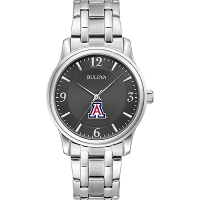 Men's Bulova Black Arizona Wildcats Stainless Steel Corporate Collection Watch