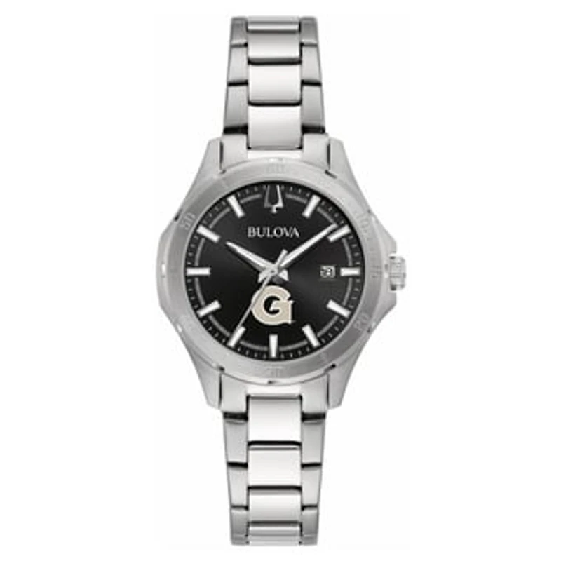 Women's Bulova Black Georgetown Hoyas Stainless Steel Sport Classic Watch