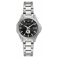 Women's Bulova Black Georgetown Hoyas Stainless Steel Sport Classic Watch