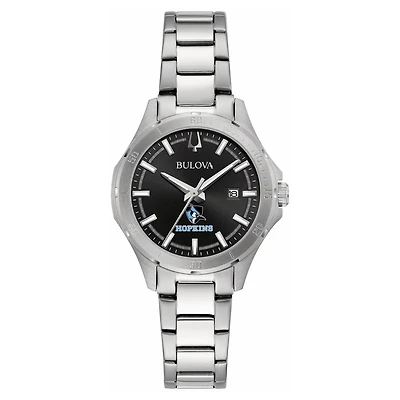Women's Bulova Black Johns Hopkins Blue Jays Stainless Steel Sport Classic Watch