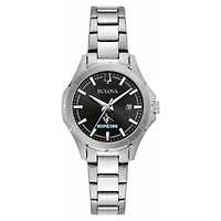 Women's Bulova Black Johns Hopkins Blue Jays Stainless Steel Sport Classic Watch
