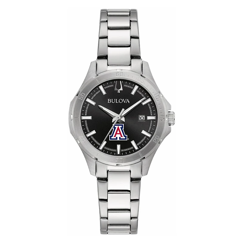 Women's Bulova Black Arizona Wildcats Stainless Steel Sport Classic Watch