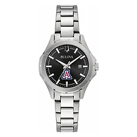 Women's Bulova Black Arizona Wildcats Stainless Steel Sport Classic Watch