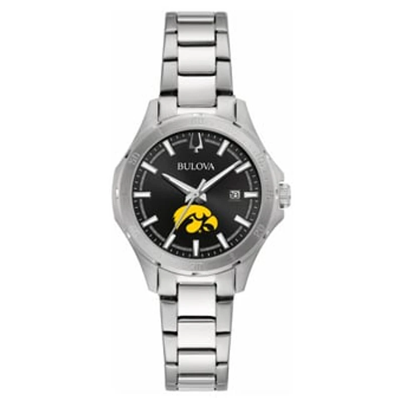 Women's Bulova Black Iowa Hawkeyes Stainless Steel Sport Classic Watch
