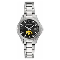 Women's Bulova Black Iowa Hawkeyes Stainless Steel Sport Classic Watch