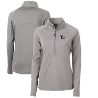 Women's Cutter & Buck Gray NC State Wolfpack Adapt Eco Knit Stretch Recycled Half-Zip Pullover Top