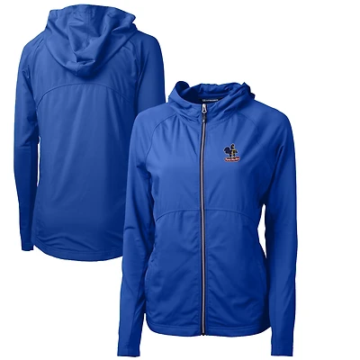 Women's Cutter & Buck Royal Delaware Fightin' Blue Hens Adapt Eco Knit Hybrid Recycled Full-Zip Hoodie