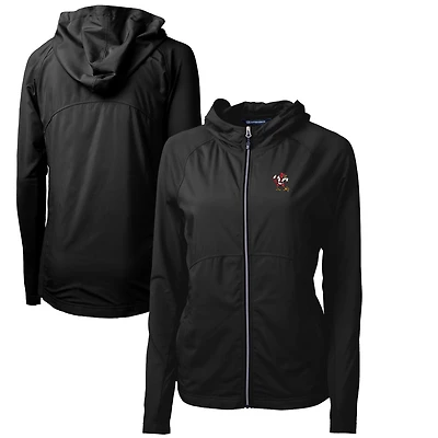 Women's Cutter & Buck Black Louisville Cardinals Adapt Eco Knit Hybrid Recycled Full-Zip Hoodie