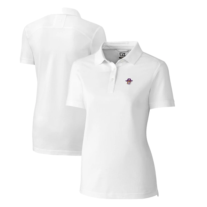 Women's Cutter & Buck White ECU Pirates Advantage Tri-Blend Pique Polo