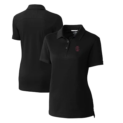 Women's Cutter & Buck Black Southern Illinois Salukis Advantage Tri-Blend Pique Polo