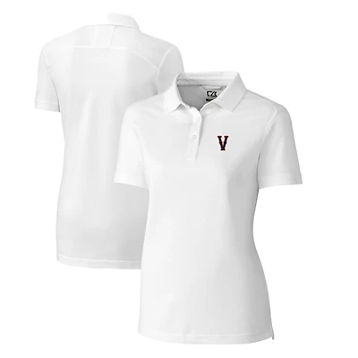 Women's Cutter & Buck White Virginia Cavaliers Vintage Advantage Tri-Blend Pique Polo