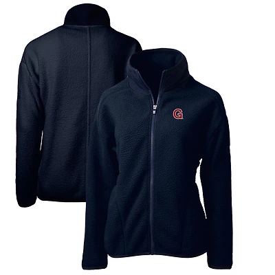 Women's Cutter & Buck Navy Gonzaga Bulldogs Cascade Eco Sherpa Full-Zip Fleece Jacket