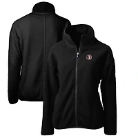 Women's Cutter & Buck Black Florida State Seminoles Cascade Eco Sherpa Full-Zip Fleece Jacket