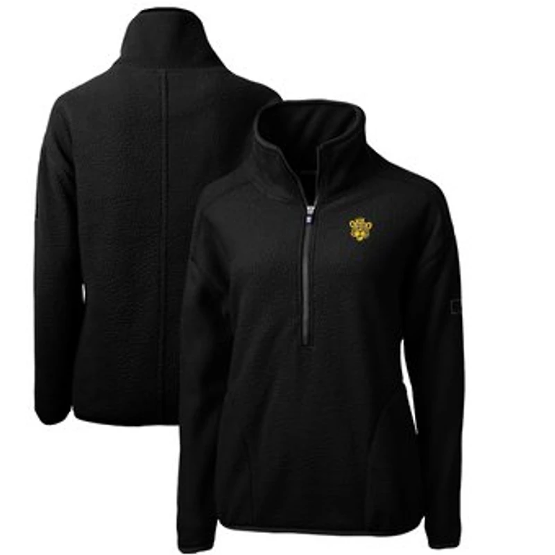 Women's Cutter & Buck Black Missouri Tigers Cascade Eco Sherpa Fleece Half-Zip Pullover Jacket